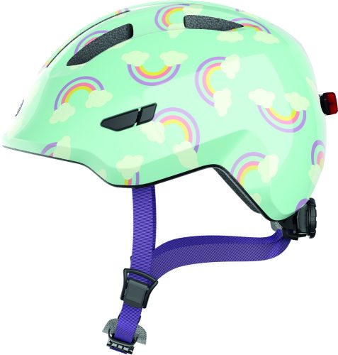 ABUS kerékpáros gyerek sisak Smiley 3.0 LED, In-Mold, blue rainbow, M (50-55 cm)