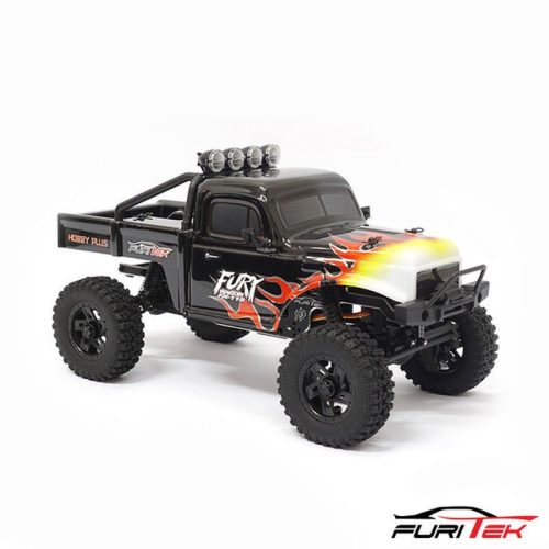 FX118 FURY Wagon RTR fekete lángokkal, 1/18-as, szénkefe nélküli motorral, akkumulátorral, USB töltővel