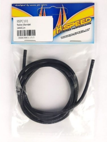 SZILIKON KÁBEL RUGALMAS 14AWG 2,5MM² 1M FEKETE H-SPEED