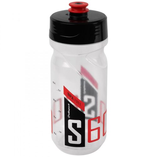 Polisport kulacs 600 ml S600 csavaros kupakkal, átlátszó/fekete/piros