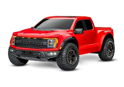 TRAXXAS Ford Raptor-R 4x4 VXL piros 1/10 Pro-Scale RTR Kefe nélküli motor, akkumulátor/töltő nélkül