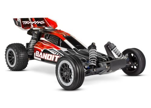 TRAXXAS Bandit piros 1/10 2WD Extrems-Sports-Buggy RTR, akkumulátorral és USB C töltővel