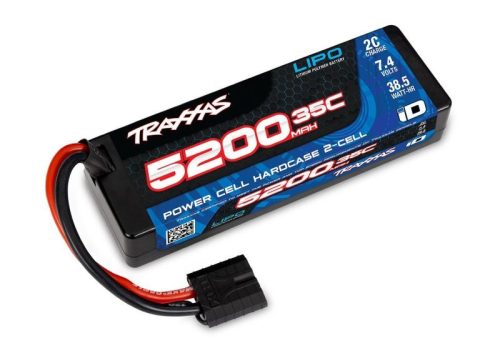 LiPo Power Cell 5200mAh 7,4V 2s 35C Keménytokozású TRAXXAS ID-Stecker csatlakozóval (L139xH25xB47mm)