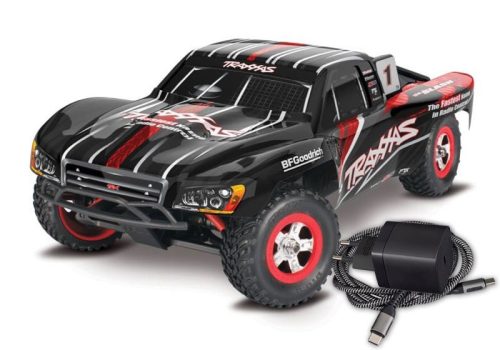 TRAXXAS Slash 4x4 fekete 1/16 Short-Course RTR, akkumulátorral és USB C töltővel