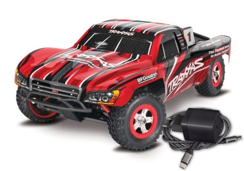 TRAXXAS Slash 4x4 piros 1/16 Short-Course RTR, akkumulátorral és USB C töltővel