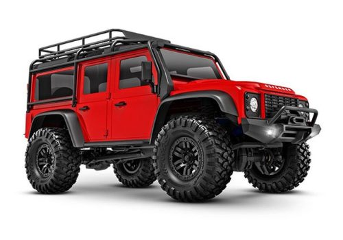 TRAXXAS TRX-4M LR Defender 4x4 piros 1/18 Crawler RTR, kefés motorral, akkumulátorral és USB töltővel