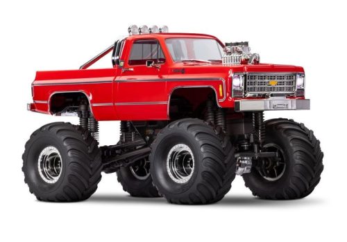 TRAXXAS TRX-4MT Chevy K10 4x4 piros 1/18 Monster Truck RTR, akkumulátorral és USB töltővel